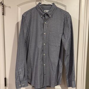 Men’s Gap Slim Fit Stretch Navy Blue Checkered Shirt